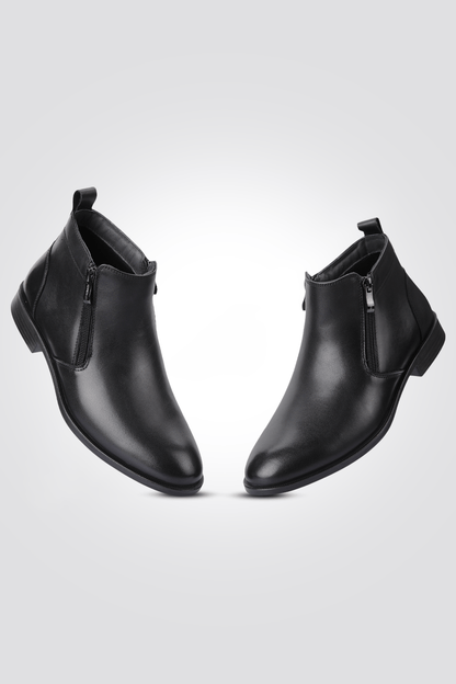 KENNETH COLE - מגפון עור שני רוכסנים בצבע שחור - MASHBIR//365