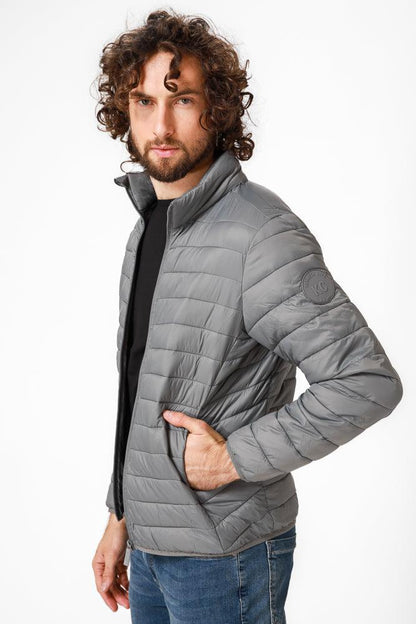 KENNETH COLE - מעיל פוף בצבע אפור כהה - MASHBIR//365