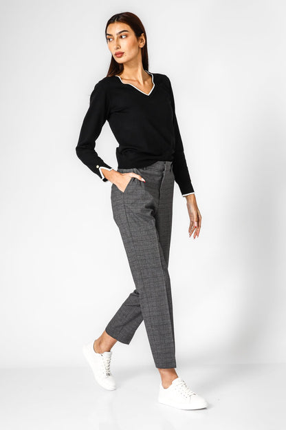 KENNETH COLE - מכנס סיגר משובץ בצבע אפור - MASHBIR//365