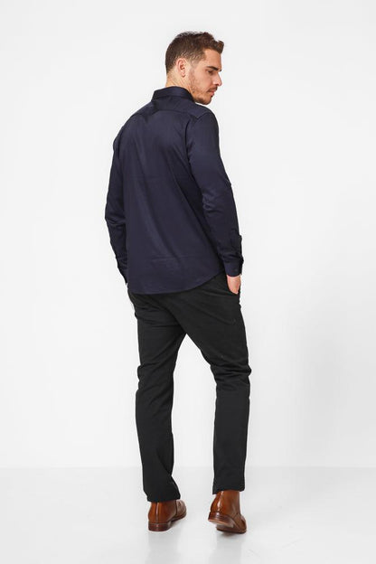 KENNETH COLE - מכופתרת בצבע נייבי עם לוגו - MASHBIR//365
