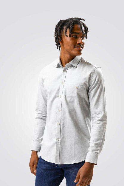 KENNETH COLE - מכופתרת ORGANIC COTTON אפור בהיר - MASHBIR//365