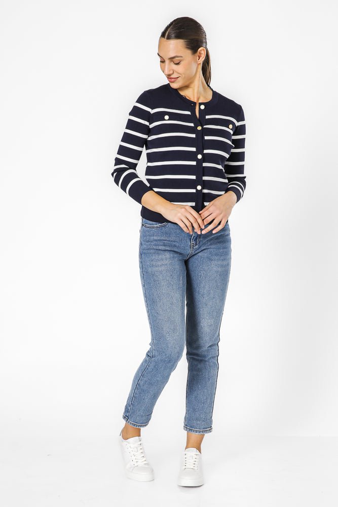 KENNETH COLE - NAVY קרדיגן פסים - MASHBIR//365