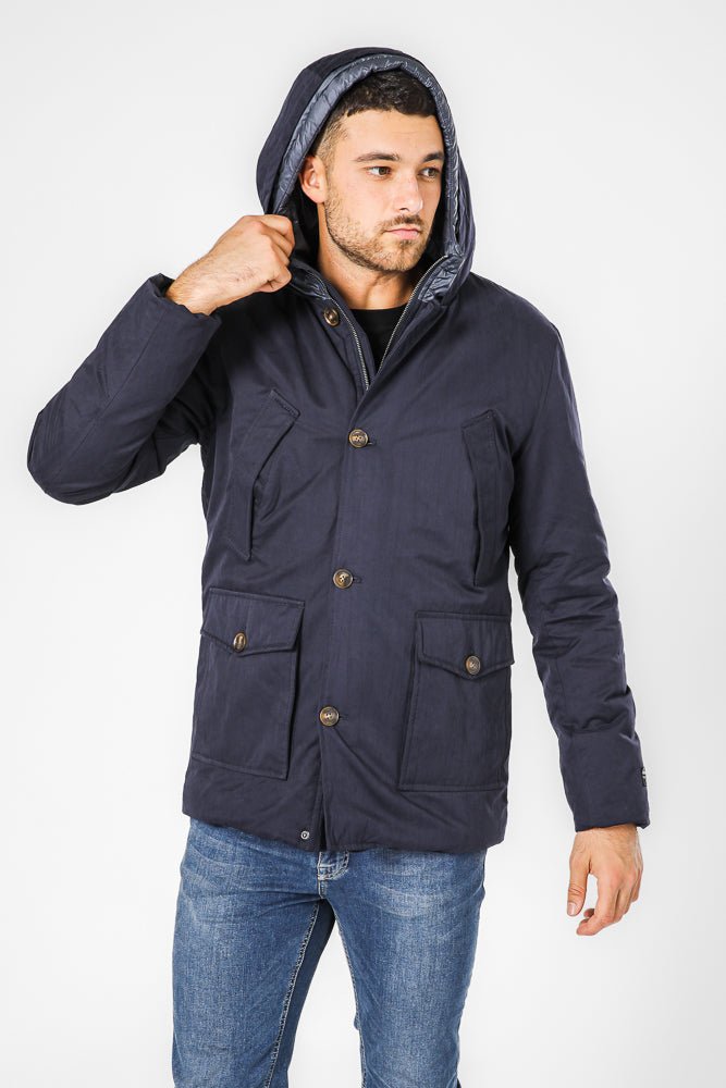 KENNETH COLE - NAVY מעיל פארקה דוחה מים - MASHBIR//365