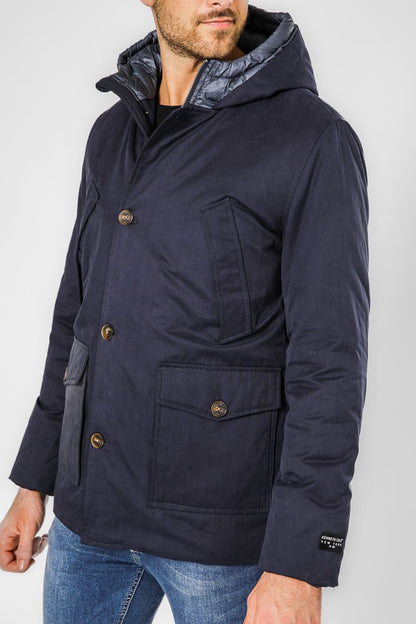 KENNETH COLE - NAVY מעיל פארקה דוחה מים - MASHBIR//365