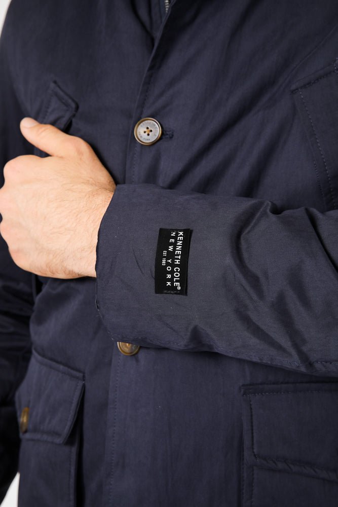 KENNETH COLE - NAVY מעיל פארקה דוחה מים - MASHBIR//365