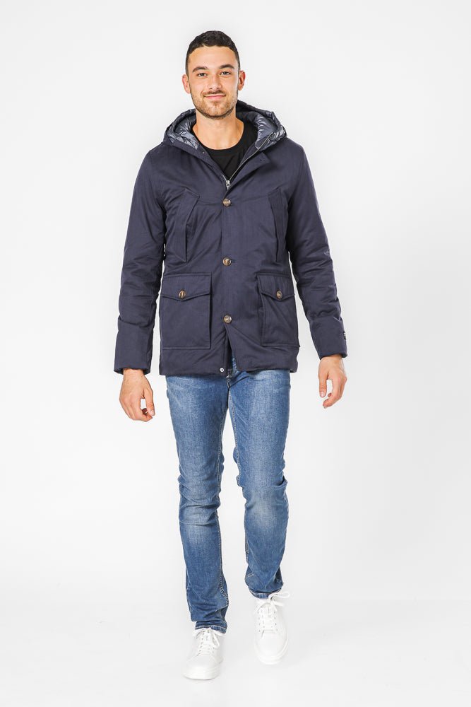 KENNETH COLE - NAVY מעיל פארקה דוחה מים - MASHBIR//365