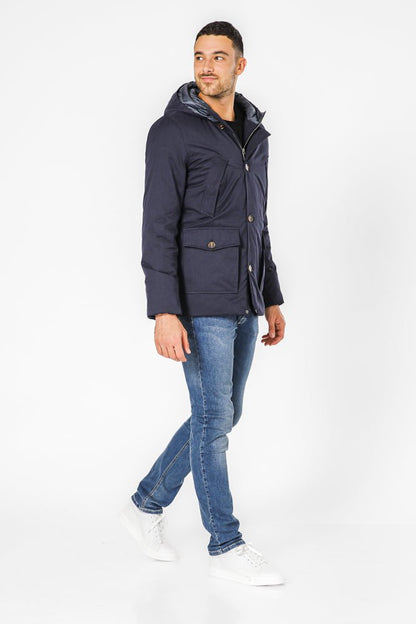 KENNETH COLE - NAVY מעיל פארקה דוחה מים - MASHBIR//365