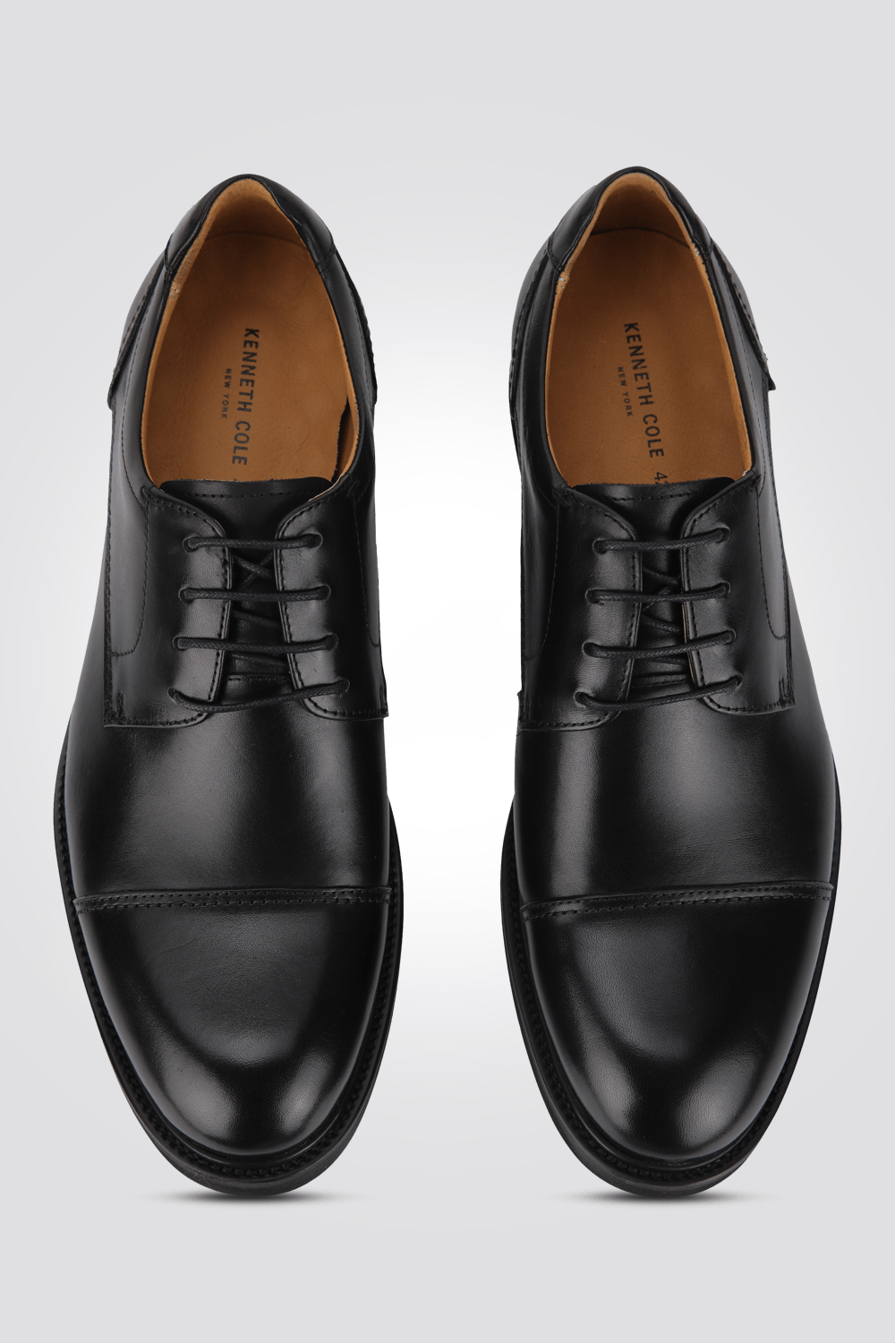 KENNETH COLE - נעליים אלגנטיות מעור לגברים בצבע שחור עם שרוכים - MASHBIR//365