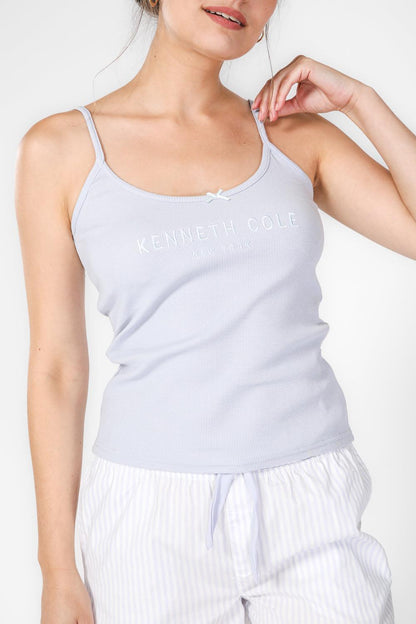 KENNETH COLE - סט פיג'מה קצרה לנשים בצבע תכלת - MASHBIR//365