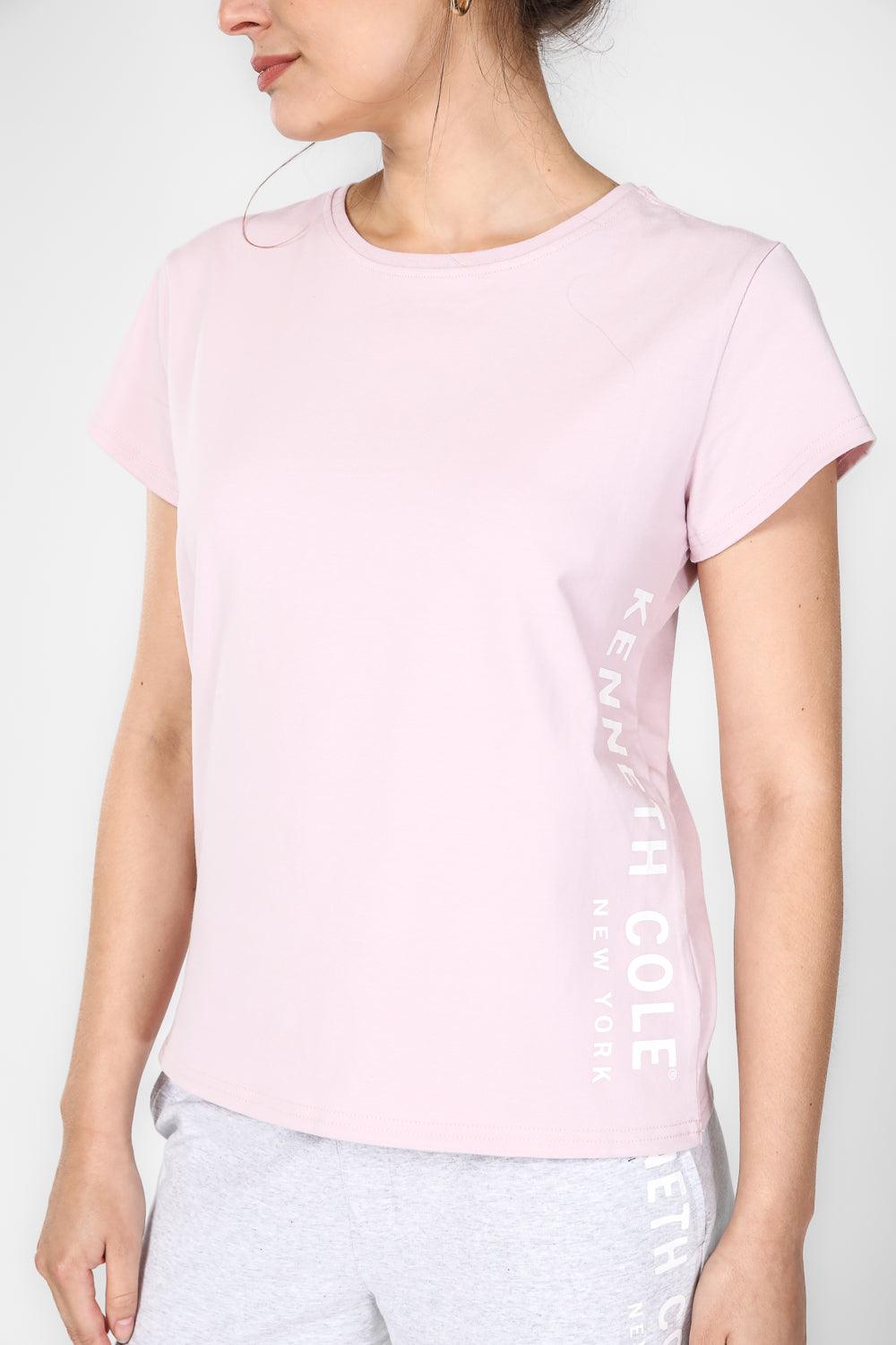 KENNETH COLE - סט פיג'מה קצרה לנשים בצבע ורוד ואפור - MASHBIR//365