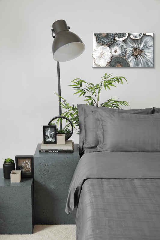 KENNETH COLE - סט מצעים זוגי רחב 180/200 ס"מ כותנה סאטן דגם HUDSON G - MASHBIR//365