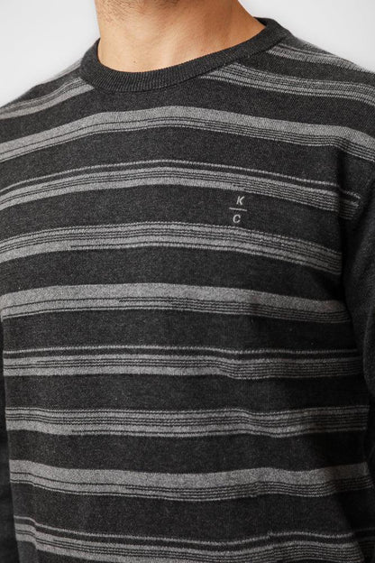 KENNETH COLE - סריג פסים ג'קארד בצבע אפור - MASHBIR//365
