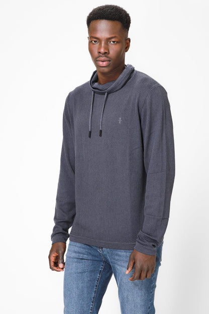 KENNETH COLE - סריג גולף עם שרוך קשירה בצבע נייבי - MASHBIR//365