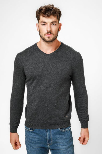 KENNETH COLE - סריג LAMBSWOOL בצבע אפור - MASHBIR//365