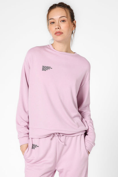 KENNETH COLE - סווטשירט לאונג' עם כיתוב לוגו בצבע ורוד - MASHBIR//365