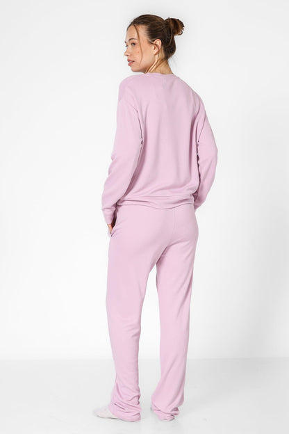 KENNETH COLE - סווטשירט לאונג' עם כיתוב לוגו בצבע ורוד - MASHBIR//365