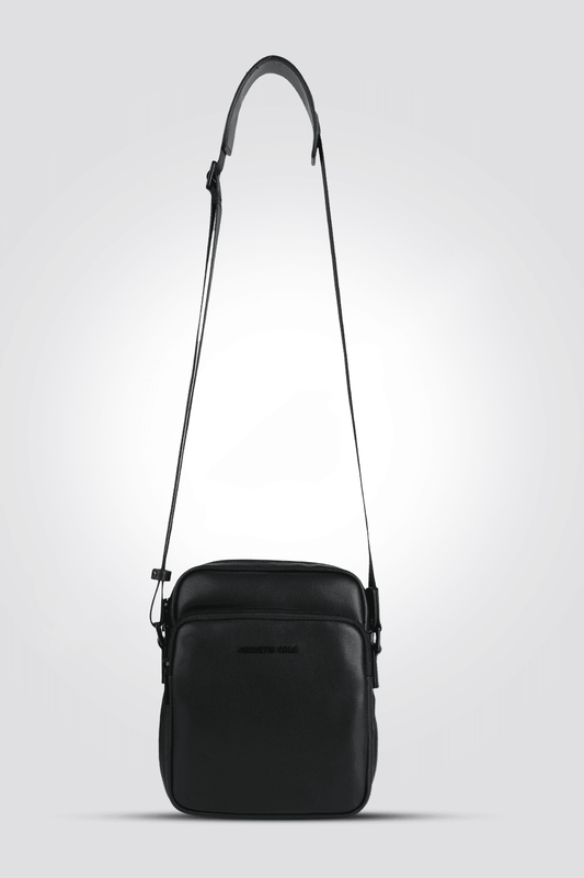 KENNETH COLE - תיק צד עור לגבר בצבע שחור - MASHBIR//365