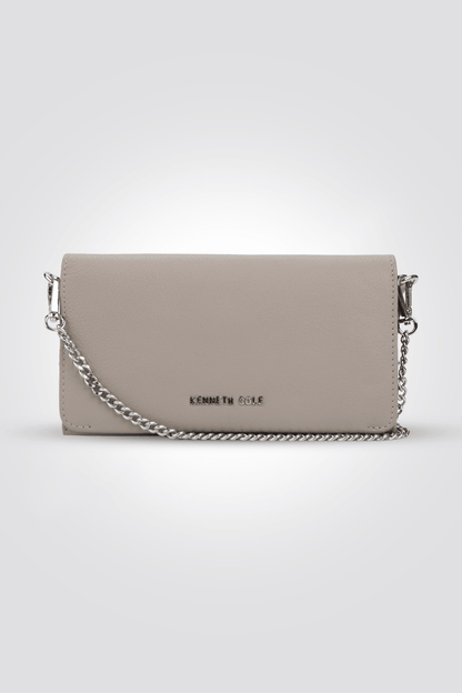 KENNETH COLE - תיק עור קרוס בצבע בז' - MASHBIR//365