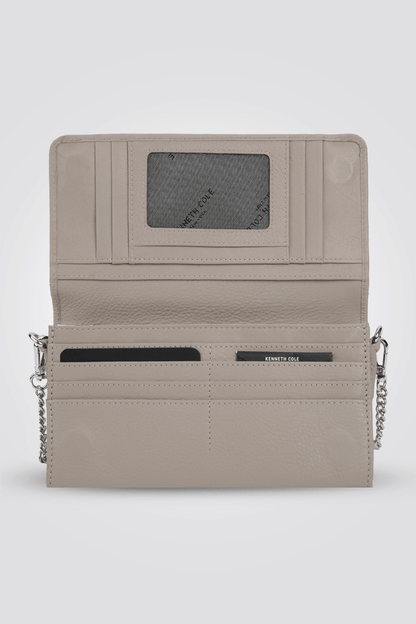 KENNETH COLE - תיק עור קרוס בצבע בז' - MASHBIR//365
