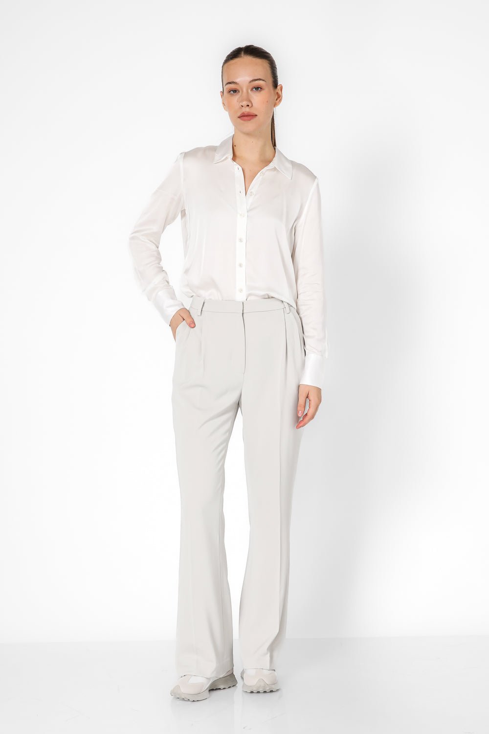 KENNETH COLE - חולצה מכופתרת בצבע לבן - MASHBIR//365